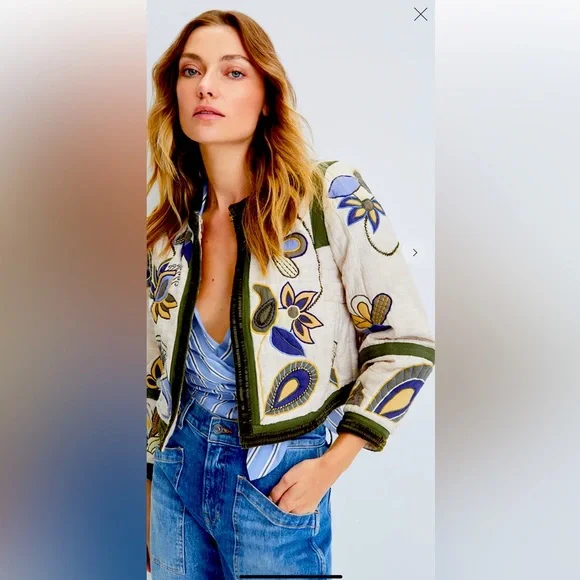 NWT $ 698 Veronica Beard BENICI EMBROIDERED JACKET, Size 8, 100% Silk - Picture 4 of 16